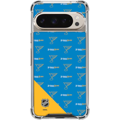 NHL St. Louis Blues Pattern Google Pixel 9 Pro XL Clear Case